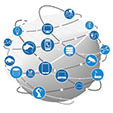 image of globe surrounded by the internet of things