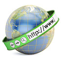image of globe with www banner wrapping around